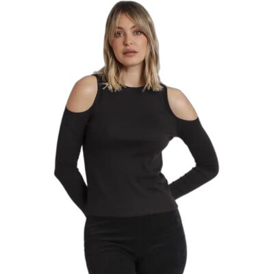 Langarmshirt mit schulterfreien Damen Admas Noir L Femme Langarmshirt mit schulterfreien Damen Admas Noir L Femme