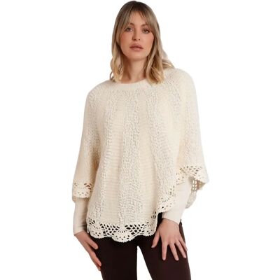 Strickponcho für Damen Admas Liso Romantic Beige TU Femme Strickponcho für Damen Admas Liso Romantic Beige TU Femme