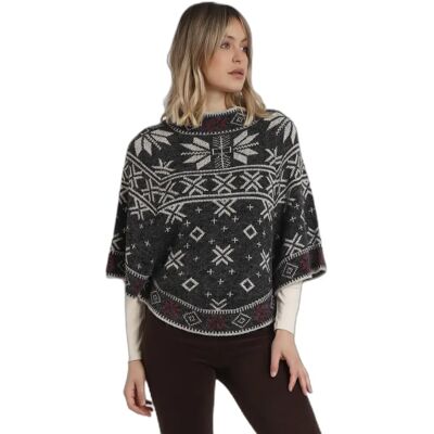 Strickponcho mit Schneebordüre für Frauen Admas Gris TU Femme Strickponcho mit Schneebordüre für Frauen Admas Gris TU Femme