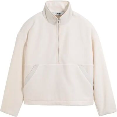 Damen Fleecejacke mit Reißverschlusskragen Aigle Sherpa Blanc L Femme Damen Fleecejacke mit Reißverschlusskragen Aigle Sherpa Blanc L Femme