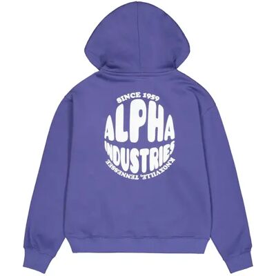 Damen Hoodie mit Druck auf der Rückseite Alpha Industries Logo Violet M Femme Damen Hoodie mit Druck auf der Rückseite Alpha Industries Logo Violet M Femme