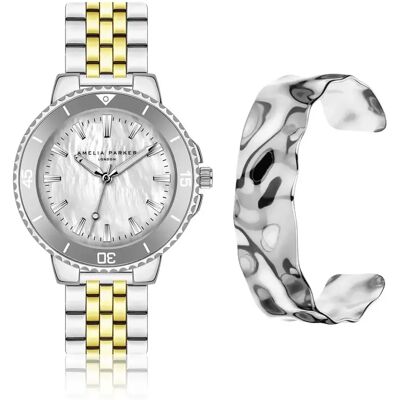 Damenarmbanduhr Amelia Parker Clayne Link Gris 38 mm Femme Damenarmbanduhr Amelia Parker Clayne Link Gris 38 mm Femme