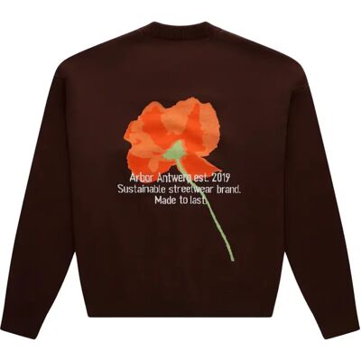 Blumenmuster Rundhals-Pullover Arbor Antwerp Marron L Mixte Blumenmuster Rundhals-Pullover Arbor Antwerp Marron L Mixte