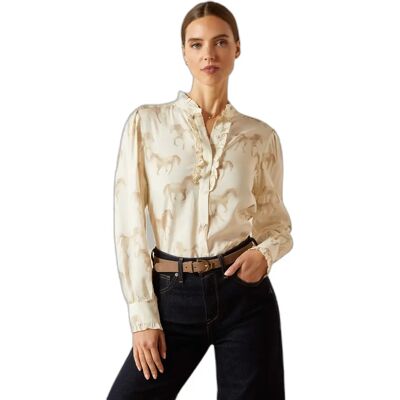 Damenbluse Ariat Cricklade Blanc S Femme Damenbluse Ariat Cricklade Blanc S Femme