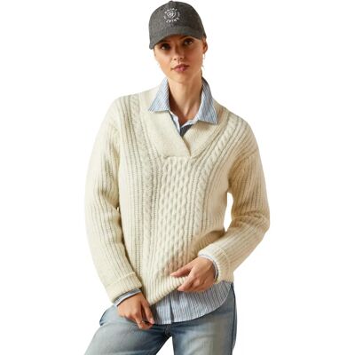 Pullover Damen Ariat Arley Blanc S Femme Pullover Damen Ariat Arley Blanc S Femme
