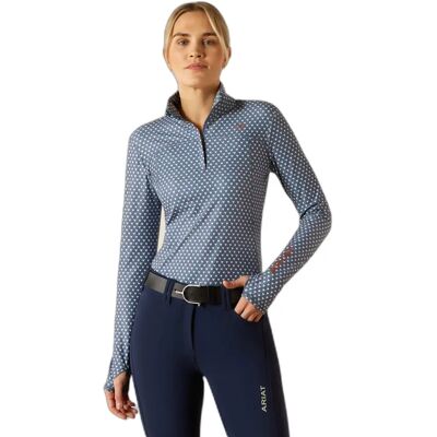 Reittrikot 1/4 Reißverschluss, Damen Ariat Lowell 3.0 Bleu L Femme Reittrikot 1/4 Reißverschluss, Damen Ariat Lowell 3.0 Bleu L Femme