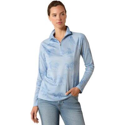 Reittrikot 1/4 Reißverschluss, Damen Ariat Sunstopper 3.0 Bleu S Femme Reittrikot 1/4 Reißverschluss, Damen Ariat Sunstopper 3.0 Bleu S Femme