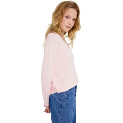 Damen-Pullover mit V-Ausschnitt Artlove Sandie Rose M Femme Damen-Pullover mit V-Ausschnitt Artlove Sandie Rose M Femme