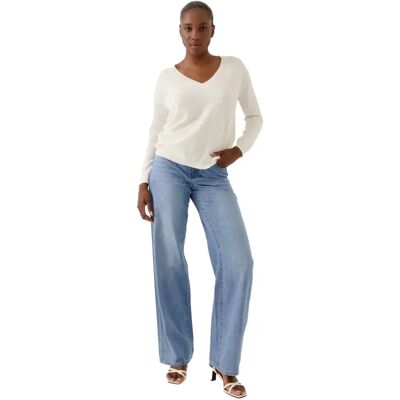 Damen-Pullover mit V-Ausschnitt Artlove Sandie Blanc L Femme Damen-Pullover mit V-Ausschnitt Artlove Sandie Blanc L Femme