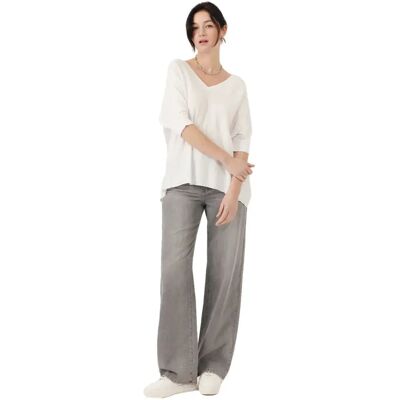 Damen-Pullover mit V-Ausschnitt Artlove Hesalia Blanc S Femme Damen-Pullover mit V-Ausschnitt Artlove Hesalia Blanc S Femme