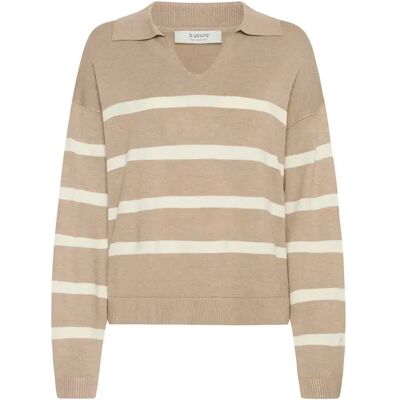 Polo-Shirt Damen b.young BYMmorla Jumper Beige M Femme Polo-Shirt Damen b.young BYMmorla Jumper Beige M Femme