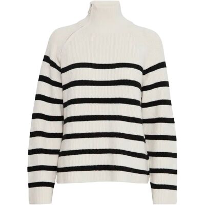 Pullover mit halbem Reißverschluss, Damen b.young Milo Blanc M Femme Pullover mit halbem Reißverschluss, Damen b.young Milo Blanc M Femme