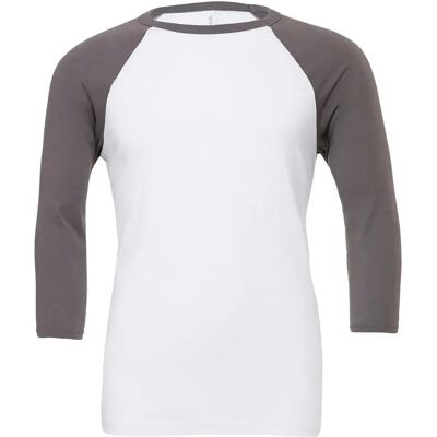 Baseball T-Shirt mit 3/4-Ärmeln Bella + Canvas Blanc M Mixte Baseball T-Shirt mit 3/4-Ärmeln Bella + Canvas Blanc M Mixte