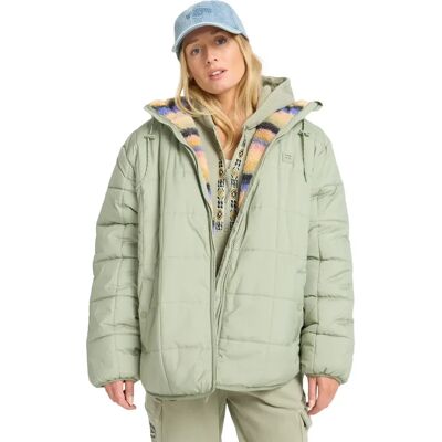 Daunenjacke mit Kapuze, Damen Billabong Happy Camper Vert XS Femme Daunenjacke mit Kapuze, Damen Billabong Happy Camper Vert XS Femme