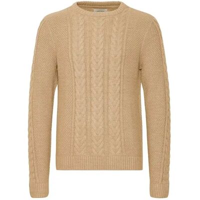 Pullover mit Rundhalsausschnitt Damen Blend Basim Beige L Femme Pullover mit Rundhalsausschnitt Damen Blend Basim Beige L Femme