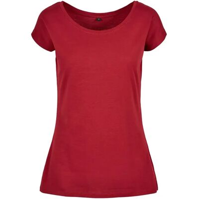 Damen T-Shirt mit weitem Ausschnitt Build Your Brand Rouge XS Femme Damen T-Shirt mit weitem Ausschnitt Build Your Brand Rouge XS Femme