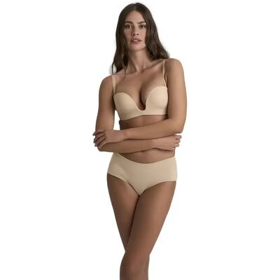 Hochgeschnittenes Höschen aus Baumwolle, Damen Bye Bra (x2) Beige M Femme Hochgeschnittenes Höschen aus Baumwolle, Damen Bye Bra (x2) Beige M Femme