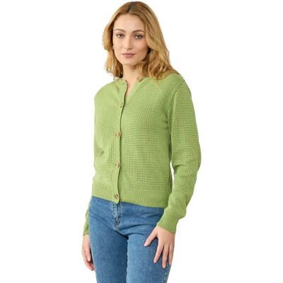 Strickjacke, Damen Clotsy Brand Dària Vert L/XL Femme Strickjacke, Damen Clotsy Brand Dària Vert L/XL Femme