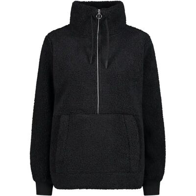 Damen Sweatshirt mit halbem Reißverschluss CMP Noir L Femme Damen Sweatshirt mit halbem Reißverschluss CMP Noir L Femme