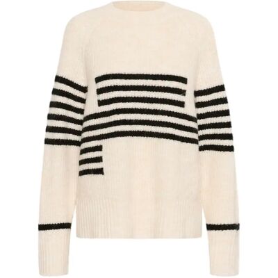Pullover Damen CULTURE Nicky Kimmy Stripe Blanc XL Femme Pullover Damen CULTURE Nicky Kimmy Stripe Blanc XL Femme