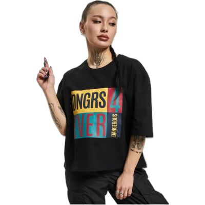 T-Shirt Frau Dangerous DNGRS 4C Noir XL Femme T-Shirt Frau Dangerous DNGRS 4C Noir XL Femme
