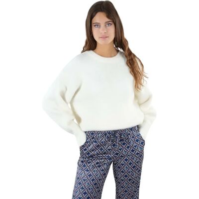 Pullover Frau Deeluxe Loubia Blanc L Femme Pullover Frau Deeluxe Loubia Blanc L Femme