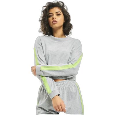 Pullover mit Rundhalsausschnitt Frau DEF Chelsea Gris S Femme Pullover mit Rundhalsausschnitt Frau DEF Chelsea Gris S Femme