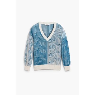 Damen V-Ausschnitt Pulli Desigual Bristol Bleu M Femme Damen V-Ausschnitt Pulli Desigual Bristol Bleu M Femme