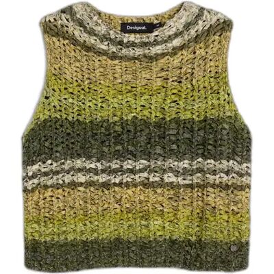 Ärmelloser Pullover Damen Desigual Praga Vert XS Femme Ärmelloser Pullover Damen Desigual Praga Vert XS Femme