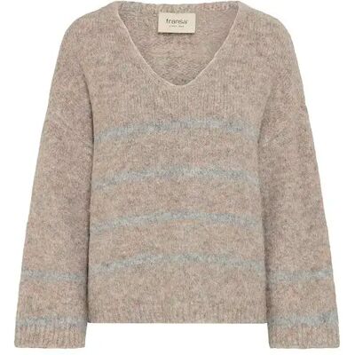 Pullover mit Rundhalsausschnitt Damen fransa Charleen 1 Beige S Femme Pullover mit Rundhalsausschnitt Damen fransa Charleen 1 Beige S Femme