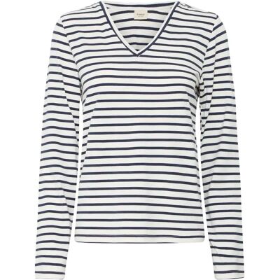 Damen Langarm V-Ausschnitt T-Shirt fransa Frclea Bleu L Femme Damen Langarm V-Ausschnitt T-Shirt fransa Frclea Bleu L Femme