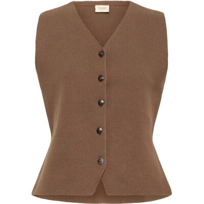 Ärmelloser Cardigan für Frauen fransa Ita 1 Marron M Femme Ärmelloser Cardigan für Frauen fransa Ita 1 Marron M Femme