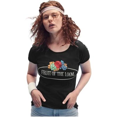 T-Shirt mit großem Logo Damen Fruit of the Loom Noir XS Femme T-Shirt mit großem Logo Damen Fruit of the Loom Noir XS Femme
