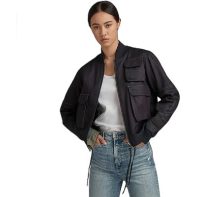 Fliegerjacke Frau G-Star 3D Bleu S Femme Fliegerjacke Frau G-Star 3D Bleu S Femme