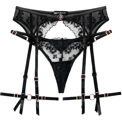 2-teiliges Set aus Schnürstring und Strumpfhalter für Damen Gianna Bellucci Isabella Noir XL Femme 2-teiliges Set aus Schnürstring und Strumpfhalter für Damen Gianna Bellucci Isabella Noir XL Femme