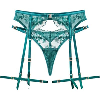 2-teiliges Set aus Schnürstring und Strumpfhalter für Damen Gianna Bellucci Isabella Vert M Femme 2-teiliges Set aus Schnürstring und Strumpfhalter für Damen Gianna Bellucci Isabella Vert M Femme