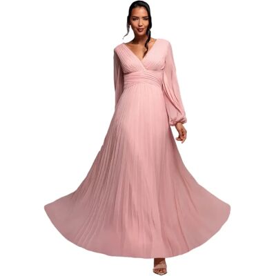 Ballonärmel Chiffonkleid Damen Goddiva Rose 40 Femme Ballonärmel Chiffonkleid Damen Goddiva Rose 40 Femme
