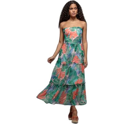 Maxi Print Bandeau Dress Damen Goddiva Multicolore 42 Femme Maxi Print Bandeau Dress Damen Goddiva Multicolore 42 Femme