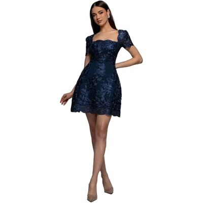 Spitzenkleid Damen Goddiva Mini Bleu 38 Femme Spitzenkleid Damen Goddiva Mini Bleu 38 Femme