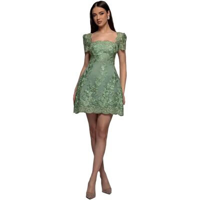 Spitzenkleid Damen Goddiva Mini Vert 38 Femme Spitzenkleid Damen Goddiva Mini Vert 38 Femme