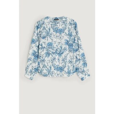 Bluse mit Blumenmuster Damen Greenpoint Bleu 34 Femme Bluse mit Blumenmuster Damen Greenpoint Bleu 34 Femme