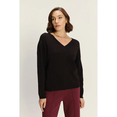 V-Ausschnitt Pulli aus Viskose Damen Greenpoint Noir XS Femme V-Ausschnitt Pulli aus Viskose Damen Greenpoint Noir XS Femme