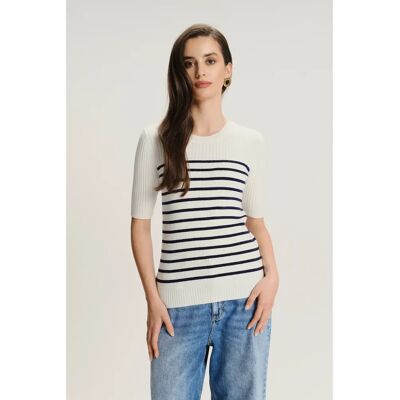Gestreifter Pullover, Damen Greenpoint Blanc L Femme Gestreifter Pullover, Damen Greenpoint Blanc L Femme