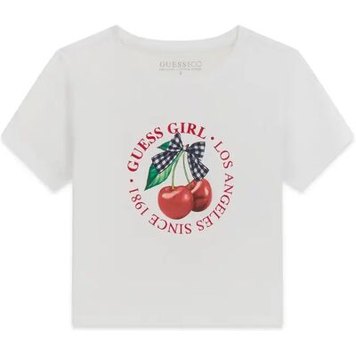 T-Shirt Guess Crop Blanc 14 ans Femme T-Shirt Guess Crop Blanc 14 ans Femme