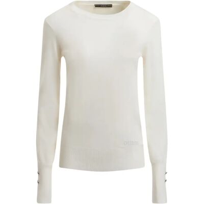 Pullover mit Rundhalsausschnitt Frau Guess Blanc 2XL Femme Pullover mit Rundhalsausschnitt Frau Guess Blanc 2XL Femme