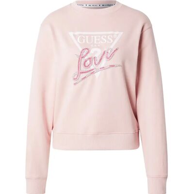 Damen-Pullover mit Spitzen-Dreieck aus Fleece Guess Rose S Femme Damen-Pullover mit Spitzen-Dreieck aus Fleece Guess Rose S Femme