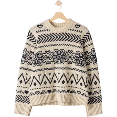 Pullover mit Rundhalsausschnitt Damen Holebrook Magda Beige XS Femme Pullover mit Rundhalsausschnitt Damen Holebrook Magda Beige XS Femme