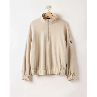 Pullover mit Reißverschlusskragen, Damen Holebrook Stella Blanc M Femme Pullover mit Reißverschlusskragen, Damen Holebrook Stella Blanc M Femme