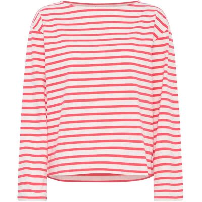 Langärmliges Boot-Ausschnitt-T-Shirt für Damen Ichi Mira 2 Orange M Femme Langärmliges Boot-Ausschnitt-T-Shirt für Damen Ichi Mira 2 Orange M Femme