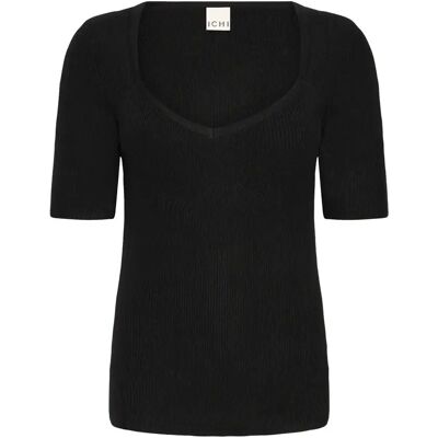 Pullover mit kurzen Ärmeln, Damen Ichi IHMafa 7 Noir XS Femme Pullover mit kurzen Ärmeln, Damen Ichi IHMafa 7 Noir XS Femme